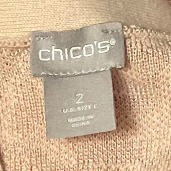 Chico's Petal/Blush Pink Long Open Cardigan, Duster Floral Jacquard Tapestry L - Picture 11 of 15